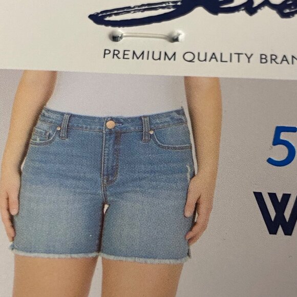 Seven7 Womens 5" Inseam Denim‎ Shorts Fray Hem Comfort Stretch Size 6 NWT - Picture 8 of 9